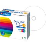 （まとめ）バーベイタム データ用DVD-RW4.7GB 2倍速 ワイドプリンタブル 5mmスリムケース DHW47NP10V1 1パック(10枚) 【×3セット】