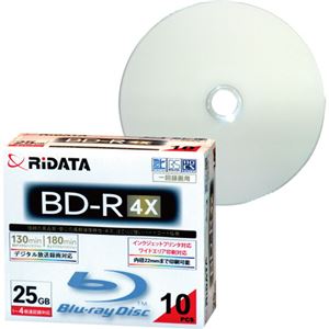 （まとめ）RiDATA 録画用BD-R 130分1-4倍速 ホワイトワイドプリンタブル 5mmスリムケース BD-R130PW 4X.10P SC C1パック(10枚) 【×3セット】