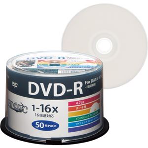 （まとめ）ハイディスク データ用DVD-R4.7GB 1-16倍速 ホワイトワイドプリンタブル スピンドルケース HDDR47JNP501パック(50枚) 【×3セット】