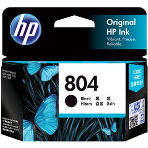 （まとめ）HP HP804 インクカートリッジ 黒T6N10AA 1個 【×3セット】