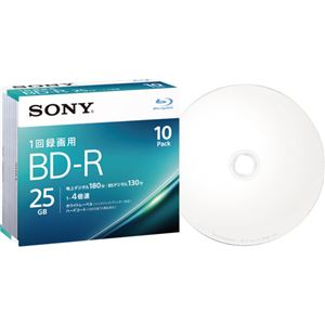 （まとめ）ソニー 録画用BD-R 130分1-4倍速 ホワイトワイドプリンタブル 5mmスリムケース 10BNR1VJPS4 1パック(10枚) 【×3セット】