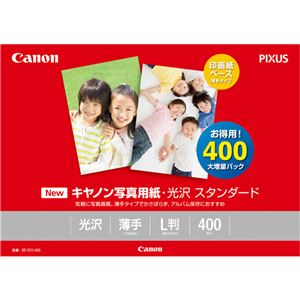 （まとめ）キヤノン 写真用紙・光沢 スタンダードSD-201L400 L判 0863C003 1冊(400枚) 【×3セット】