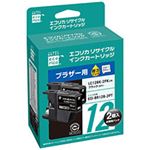 （まとめ）エコリカ リサイクルインクカートリッジ[ブラザー:LC12BK互換] ECI-BR12B-2PT 1箱(2個) 【×3セット】