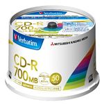 （まとめ）バーベイタム データ用CD-R700MB 48倍速 ホワイトワイドプリンタブル スピンドルケース SR80FP50V2 1パック(50枚) 【×3セット】