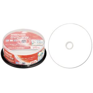 （まとめ）マクセル 録画用DVD-RW 120分1-2倍速 ホワイトワイドプリンタブル スピンドルケース DW120WPA.20SP 1パック(20枚) 【×3セット】