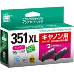 （まとめ）エコリカ リサイクルインクカートリッジ[キヤノン:BCI-351XLM互換] ECI-C351XLM-2PT 1箱(2個) 【×3セット】