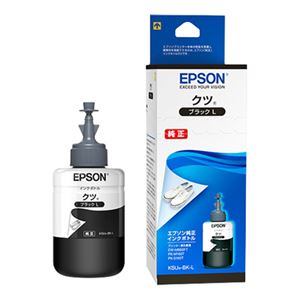 （まとめ）エプソン インクボトル クツ ブラック140ml KSU-BK-L 1個 【×3セット】