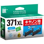 （まとめ）エコリカ リサイクルインクカートリッジ[キヤノン:BCI-371XLC互換] ECI-C371XLC-2PT 1箱(2個) 【×3セット】