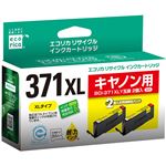 （まとめ）エコリカ リサイクルインクカートリッジ[キヤノン:BCI-371XLY互換] ECI-C371XLY-2PT 1箱(2個) 【×3セット】