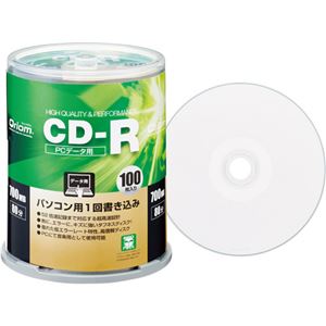 （まとめ）YAMAZEN Qriomデータ用CD-R 700MB 52倍速 ホワイトワイドプリンタブル スピンドルケース QCR-D100SP1パック(100枚) 【×3セット】