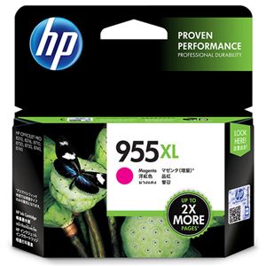 （まとめ）HP HP955XL インクカートリッジマゼンタ L0S66AA 1個 【×2セット】