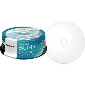 （まとめ）ソニー 録画用BD-R 130分1-4倍速 ホワイトワイドプリンタブル スピンドルケース 30BNR1VJPP4 1パック(30枚) 【×2セット】