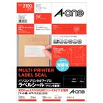 （まとめ）エーワンパソコンプリンタ&ワープロラベルシール[兼用] マット紙・ホワイト A4判 東芝タイプ 21面 64×33.9mm 四辺余白付28316 1冊(100シート) 【×2セット】