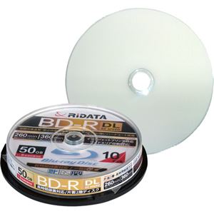 （まとめ）RiDATA 録画用BD-R DL260分 1-6倍速 ホワイトワイドプリンタブル スピンドルケース BD-R260PW 6X.10SP A1パック(10枚) 【×2セット】