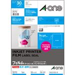 （まとめ）エーワン ラベルシール[インクジェット]光沢フィルム・透明 A4 ノーカット 28792 1冊(30シート) 【×2セット】