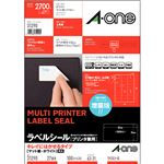 エーワン ラベルシール[プリンタ兼用]キレイにはがせる マット紙・ホワイト A4判 27面 62×31mm 四辺余白付 角丸 312901冊(100シート)
