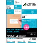 エーワン ラベルシール[インクジェット]マット紙・ホワイト A4 27面 62×31mm 四辺余白付 角丸 61227 1冊(100シート)