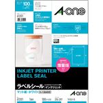 エーワン ラベルシール[インクジェット]マット紙・ホワイト A4 ノーカット はがしやすい加工付 61201 1冊(100シート)