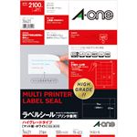 エーワン ラベルシール[プリンタ兼用]ハイグレードタイプ マット紙・ホワイト A4 21面 70×42.3mm 76421 1冊(100シート)