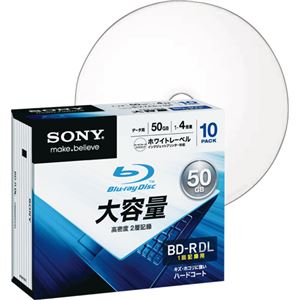 ソニー データ用BD-R DL 50GB1-4倍速対応 ホワイトワイドプリンタブル 5mmスリムケース 10BNR2DCPS4 1パック(10枚)