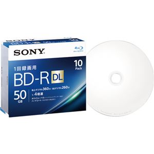 ソニー 録画用BD-R DL 260分1-4倍速 ホワイトワイドプリンタブル 5mmスリムケース 10BNR2VJPS4 1パック(10枚)