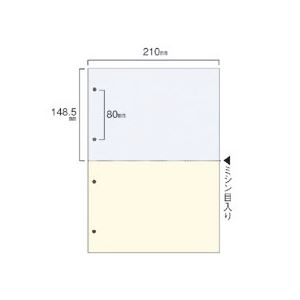TANOSEE スマイル用LBP用紙A4汎用カラー 2分割 4穴 1セット(1000枚:500枚×2箱)