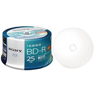 ソニー 録画用BD-R 130分1-6倍速 ホワイトワイドプリンタブル スピンドルケース 50BNR1VJPP6 1パック(50枚)