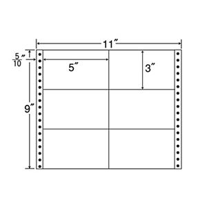 東洋印刷 ナナフォーム 連続ラベルMタイプ 11×9インチ 6面 127×76mm 荷札サイズ M11A 1箱(500折)