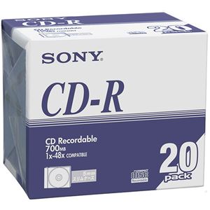 ソニー データ用CD-R 700MB48倍速 ブランドシルバー 5mmスリムケース 20CDQ80DNA 1セット(120枚:20枚×6パック)