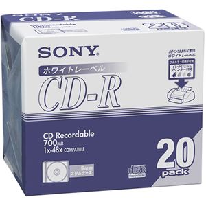 ソニー データ用CD-R 700MB48倍速 ホワイトプリンタブル 5mmスリムケース 20CDQ80DPWA1セット(120枚:20枚×6パック)