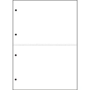 TANOSEE汎用マルチタイププリンタ帳票 白紙 A4 2分割 4穴 1箱(2500枚:500枚×5冊)