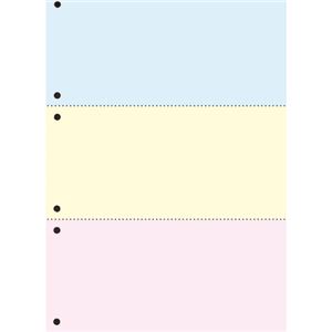 TANOSEE汎用マルチタイププリンタ帳票 カラー用紙 A4 3分割 6穴 1箱(2500枚:500枚×5冊)