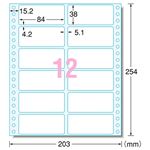 エーワン コンピュータフォームラベル8×10インチ スタンダードラベル80桁用 12面 84×38mm 28003 1箱(500折)