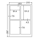 東洋印刷 ナナクリエイトレーザープリンタ用ラベル A4 4面 91.4×131.2mm 四辺余白付 SCL-11箱(400シート:80シート×5冊)