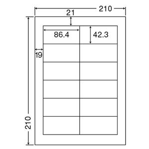 東洋印刷 ナナクリエイトカラーレーザープリンタ用ラベル A4 12面 86.4×42.3mm 四辺余白付 SCL-111箱(400シート:80シート×5冊)