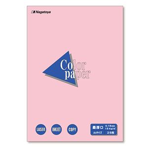 （まとめ）長門屋商店 Color Paper A4最厚口 桃 ナ-3521 1冊(25枚) 【×20セット】