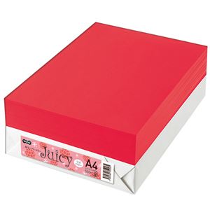 （まとめ）TANOSEE カラーペーパーJuicy A4 ラズベリー 1冊(500枚) 【×3セット】