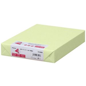 （まとめ）長門屋商店 Color Paper A4中厚口 若草 ナ-3256 1冊(500枚) 【×3セット】