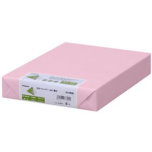 （まとめ）長門屋商店 Color Paper A4厚口 桃 ナ-3371 1冊(500枚) 【×3セット】