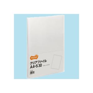 （まとめ）TANOSEE クリアファイル A4タテ30ポケット 背幅17mm クリア 1冊 【×30セット】