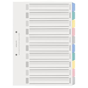 （まとめ）コクヨ カラー仕切カード(PP)ファイル用 A4タテ 2穴 5色 10山見出し+扉紙 シキ-P120 1組 【×20セット】