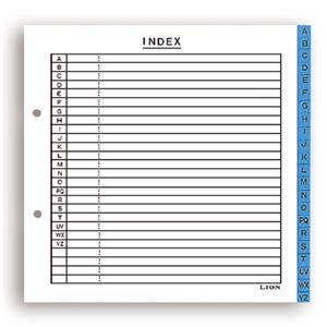 （まとめ）ライオン事務器 ファイル用インデックスABC見出し 縦221×横215(+12)mm 2穴 22枚組 136-90 1組 【×20セット】