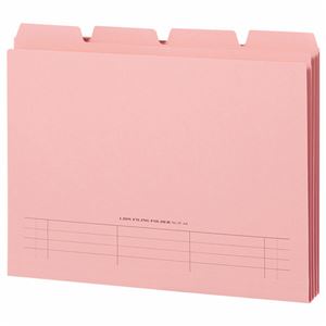 （まとめ）ライオン事務器 4カットフォルダー山付ファイル A4 ピンク No.31-4P 1パック(4冊) 【×20セット】