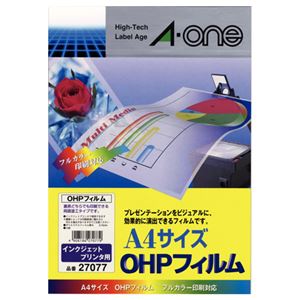 （まとめ）エーワン インクJET用 OHPフィルムA4 27077 1冊(10枚) 【×3セット】