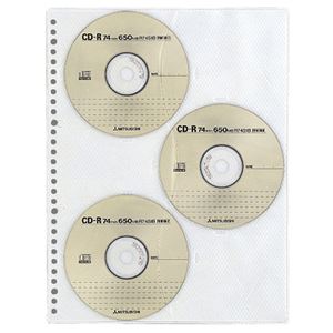 （まとめ）コクヨ CD/DVDポケット A4タテ2・4・30穴 両面6ポケット EDB-A375 1パック(3枚) 【×10セット】