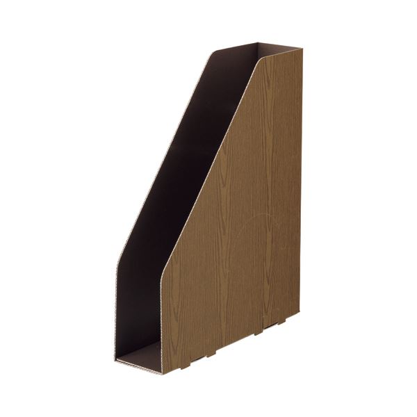 （まとめ）TANOSEEボックスファイル(WOODY) A4スリムタテ 背幅65mm ブラウン 1セット(15冊:3冊×5パック) (×3セット) b04