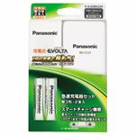 （まとめ）パナソニック 急速充電器セット 2列充電式EVOLTA単3形2本付 K-KJ23MLE20 1パック【×3セット】