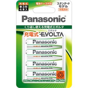 （まとめ）パナソニック ニッケル水素電池充電式EVOLTA スタンダードモデル 単3形 BK-3MLE/4BC 1パック(4本)【×3セット】