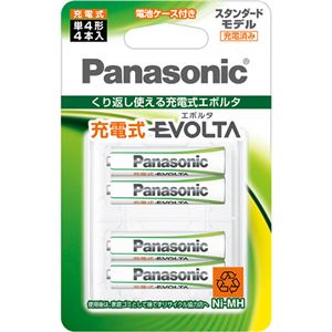 （まとめ）パナソニック ニッケル水素電池充電式EVOLTA スタンダードモデル 単4形 BK-4MLE/4BC 1パック(4本)【×3セット】