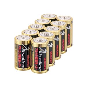 （まとめ）メモレックス・テレックス アルカリ乾電池単2形 LR14/1.5V/10S 1パック(10本)【×5セット】